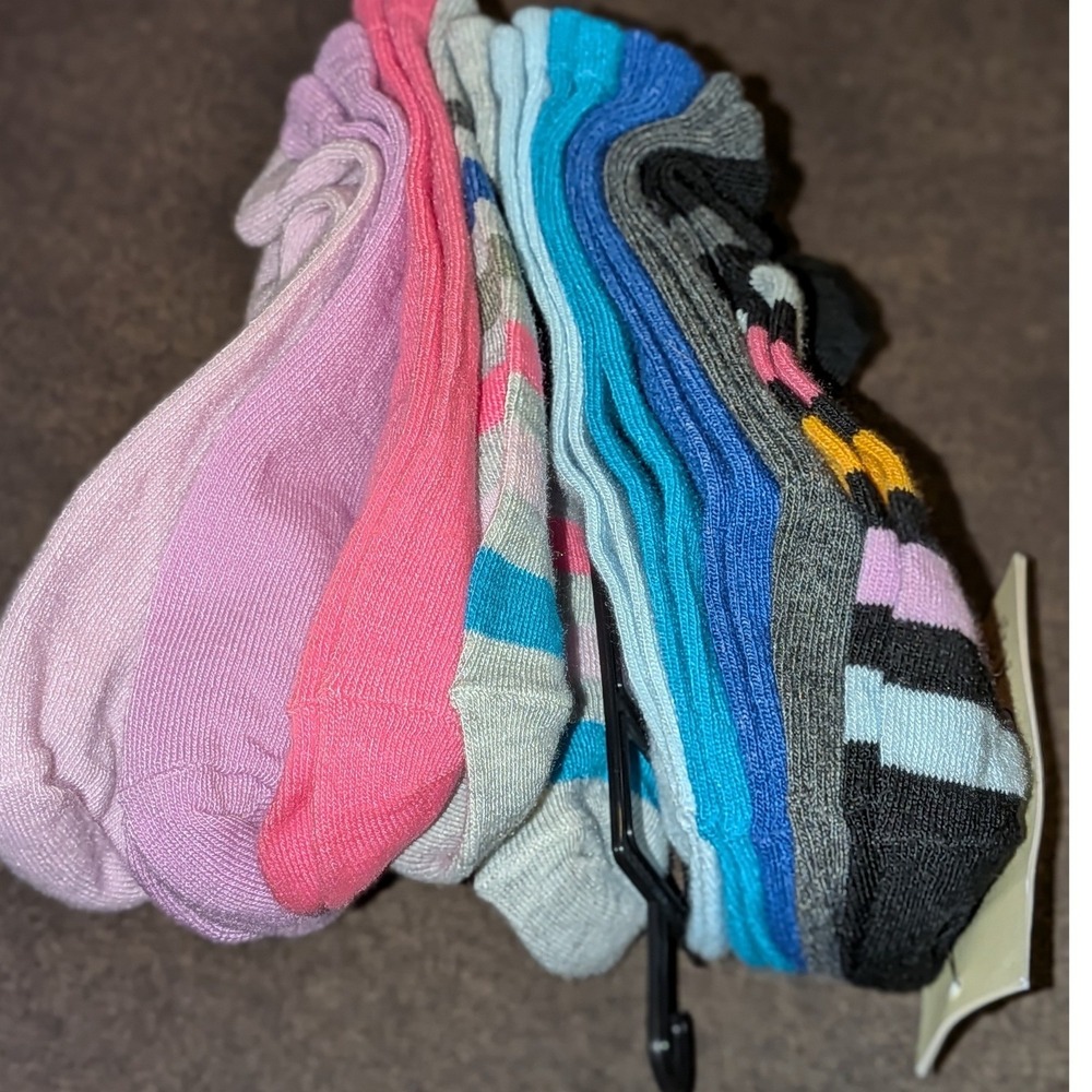 No Boundaries Womens Low Cut Socks 10 Pair Pack Multicolor Shoe Size 4-10